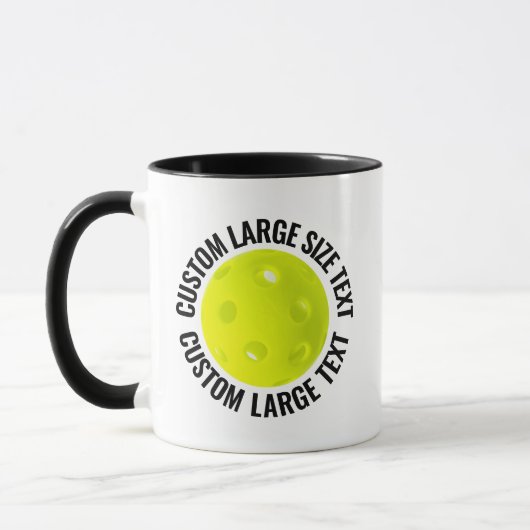 Grote tekst ZWART Combo 11oz Aangepaste Pickleball Mok (Links)