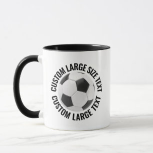 Grote tekst ZWART Combo 11oz Aangepaste Voetbal Mok