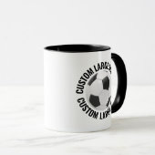 Grote tekst ZWART Combo 11oz Aangepaste Voetbal Mok (Voorkant rechts)