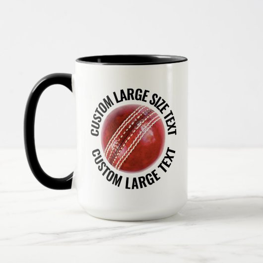 Grote tekst ZWART Combo 15oz Aangepaste Cricket Mok (Links)