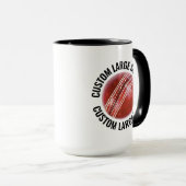 Grote tekst ZWART Combo 15oz Aangepaste Cricket Mok (Voorkant rechts)