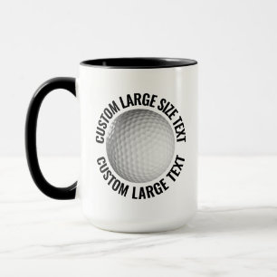 Grote tekst ZWART Combo 15oz Aangepaste Golf Mok