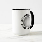 Grote tekst ZWART Combo 15oz Aangepaste Golf Mok (Voorkant rechts)