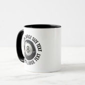 Grote tekst ZWARTE Combo 11oz Aangepaste 8 Bal Mok (Voorkant links)