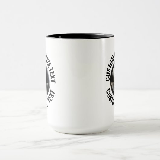 Grote tekst ZWARTE Combo 15oz Aangepaste 8 Bal Mok (Midden)