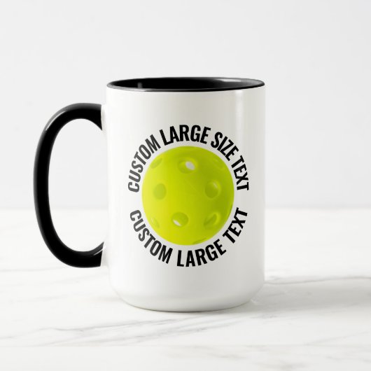 Grote tekst ZWARTE Combo 15oz Aangepaste Picklebal Mok (Links)