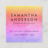 Grote tekstkleuren met levendige kleuren vierkante visitekaartje (Achterkant)