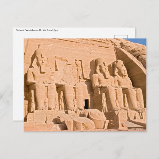 Grote tempel van Abu Simbel - Ramses II - Egypte Briefkaart (Voorkant / Achterkant)