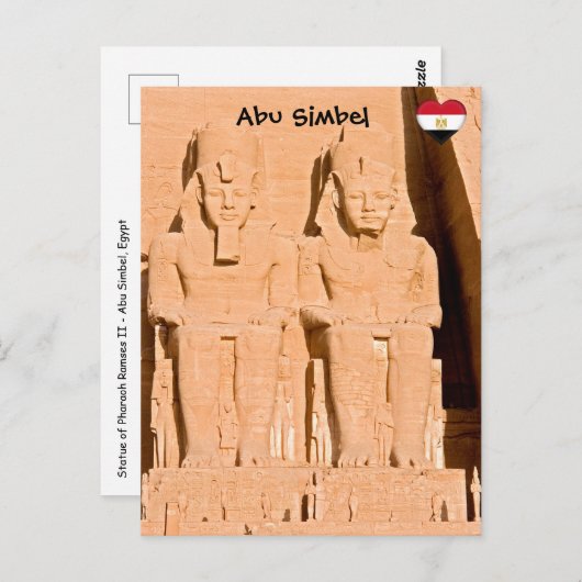 Grote tempel van Abu Simbel - Ramses II - Egypte Briefkaart (Voorkant / Achterkant)