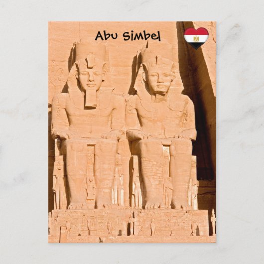 Grote tempel van Abu Simbel - Ramses II - Egypte Briefkaart (Voorkant)