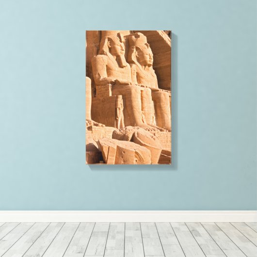 Grote tempel van Abu Simbel - Ramses II - Egypte Canvas Afdruk (Insitu (Houten vloer))