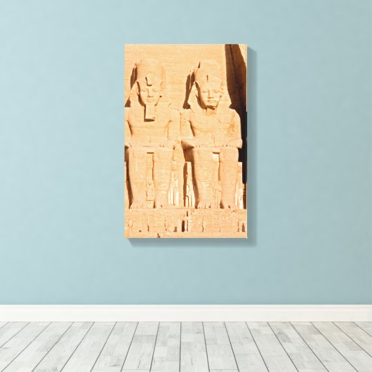 Grote tempel van Abu Simbel - Ramses II - Egypte Canvas Afdruk (Insitu (Houten vloer))