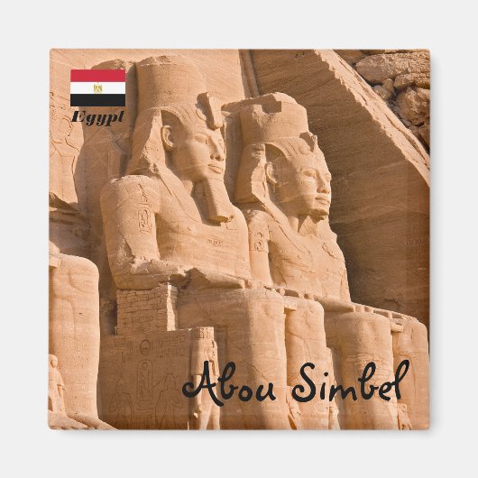 Grote tempel van Abu Simbel - Ramses II - Egypte Magneet (Voorkant)