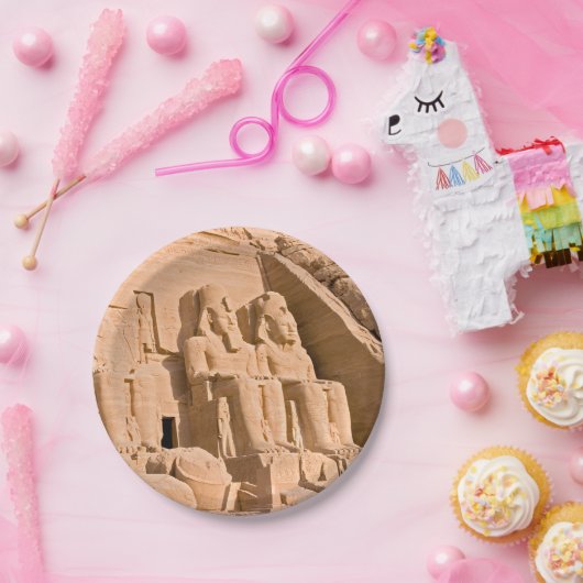 Grote tempel van Abu Simbel - Ramses II - Egypte Papieren Bordje (Feest)