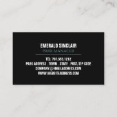 Grote tenten, eigenaar van vakantiepark, manager visitekaartje (Achterkant)