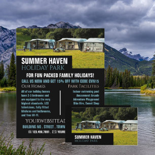 Grote tenten, vakantiepark Adverteren Flyer