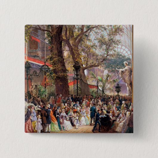 Grote tentoonstelling, 1851: binnenkant vierkante button 5,1 cm (Voorkant)