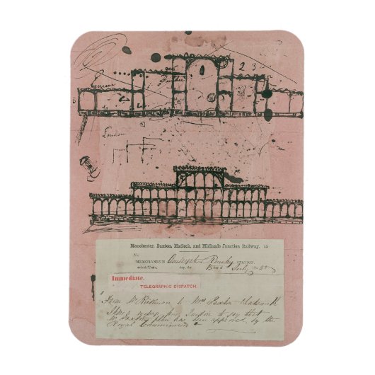Grote tentoonstelling, 1851: eerste schets voor de magneet (Verticaal)