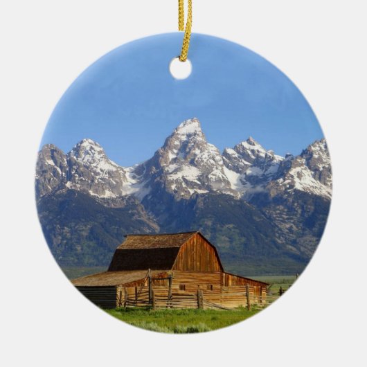 Grote Teton-bergen Keramisch Ornament (Voorkant)