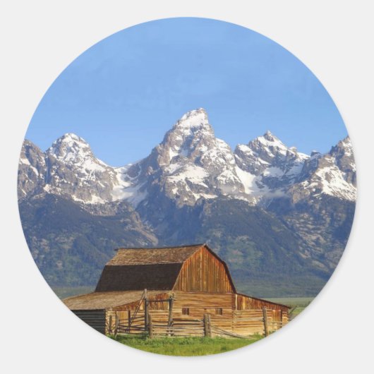 Grote Teton-bergen Ronde Sticker (Voorkant)