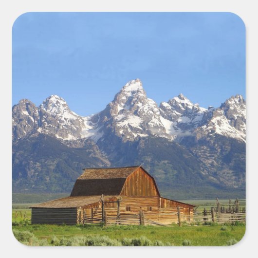 Grote Teton-bergen Vierkante Sticker (Voorkant)