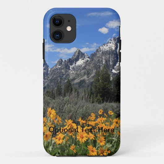 Grote Teton met Gele Bloemen Case-Mate iPhone Case (Achterkant)