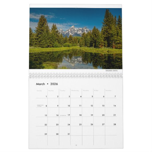 Grote Teton National Park Landscape Fotografie Kalender (Mar 2026)