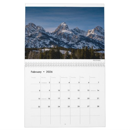 Grote Teton National Park Landscape Fotografie Kalender (Feb 2026)