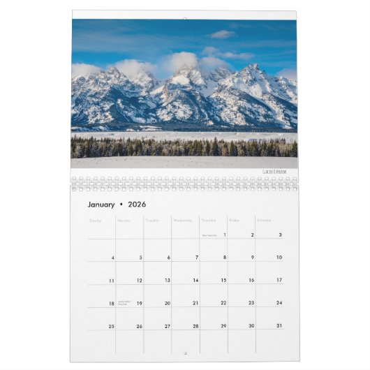 Grote Teton National Park Landscape Fotografie Kalender (Jan 2026)