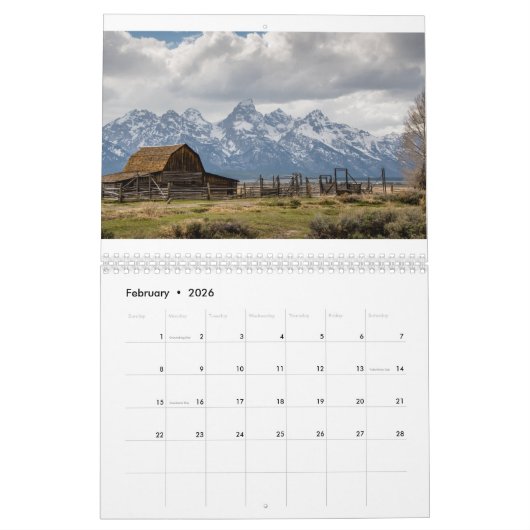 Grote Teton National Park Landscape Fotografie Kalender (Feb 2026)