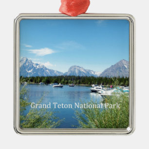 Grote Teton National Park-landschapsfoto. Metalen Ornament