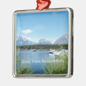 Grote Teton National Park-landschapsfoto. Metalen Ornament (Links)