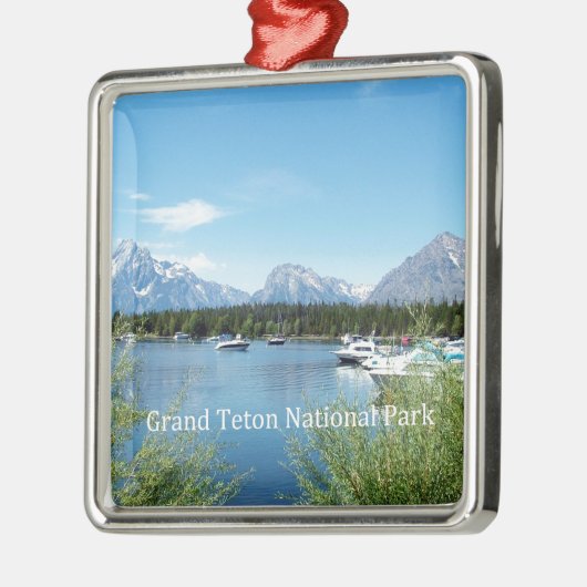 Grote Teton National Park-landschapsfoto. Metalen Ornament (Links)