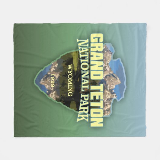 Grote Teton NP (pijlpunt) Fleece Deken (Voorkant (Horizontaal))