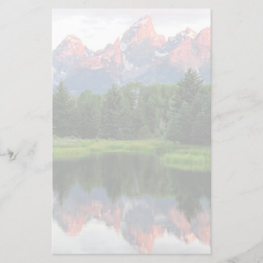Grote Teton reflecteert over de Beaver-obligatie Briefpapier (Voorkant)