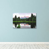 Grote Teton reflecteert over de Beaver-obligatie Canvas Afdruk (Insitu (Houten vloer))