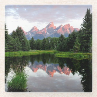 Grote Teton reflecteert over de Beaver-obligatie Glazen Onderzetter