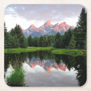 Grote Teton reflecteert over de Beaver-obligatie Kartonnen Onderzetters