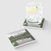 Grote Teton reflecteert over de Beaver-obligatie Stenen Onderzetter (Zijkant)