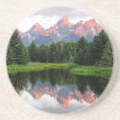 Grote Teton reflecteert over de Beaver-obligatie Zandsteen Onderzetter (Voorkant)