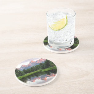 Grote Teton reflecteert over de Beaver-obligatie Zandsteen Onderzetter