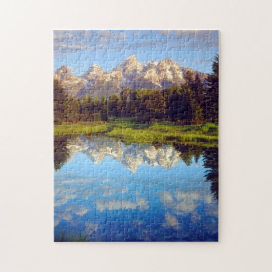 Grote Tetons die in de Snake-rivier reflecteren Legpuzzel (Verticaal)
