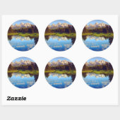 Grote Tetons die in de Snake-rivier reflecteren Ronde Sticker (Vel)