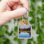 Grote Tetons die in de Snake-rivier reflecteren Sleutelhanger (Hand)
