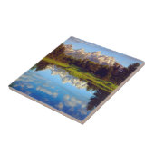 Grote Tetons die in de Snake-rivier reflecteren Tegeltje (Zijkant)