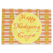 Grote Thanksgiving Papier Gift Bag Groot Cadeauzakje (Achterkant)