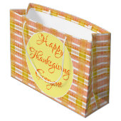 Grote Thanksgiving Papier Gift Bag Groot Cadeauzakje (Achterkant Gekanteld)