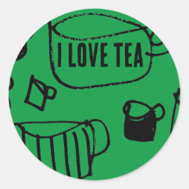 Grote thee ronde sticker
