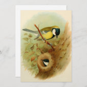 Grote tiet- Kleurrijke vogel, Kunst Feestdagenkaart (Voorkant / Achterkant)