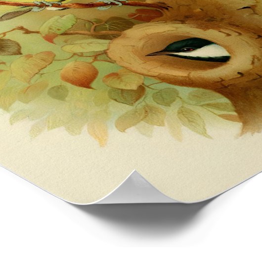 Grote tiet- Kleurrijke vogel, Kunst Poster (Hoek)